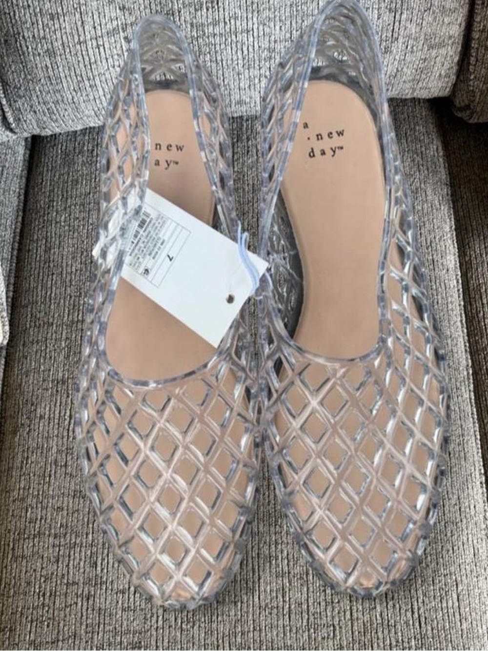 a new day Transparent Jelly Ballet Flats